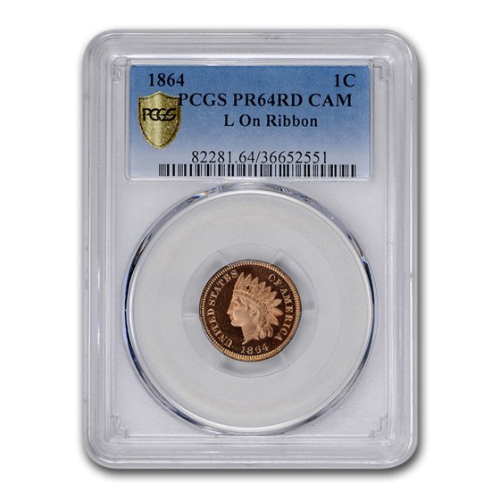 1864 Indian Head Cent PR-64 Cameo PCGS (Red, L on Ribbon) 1864 Indian Head Cent PR-64 Cameo PCGS (Red, L on Ribbon)